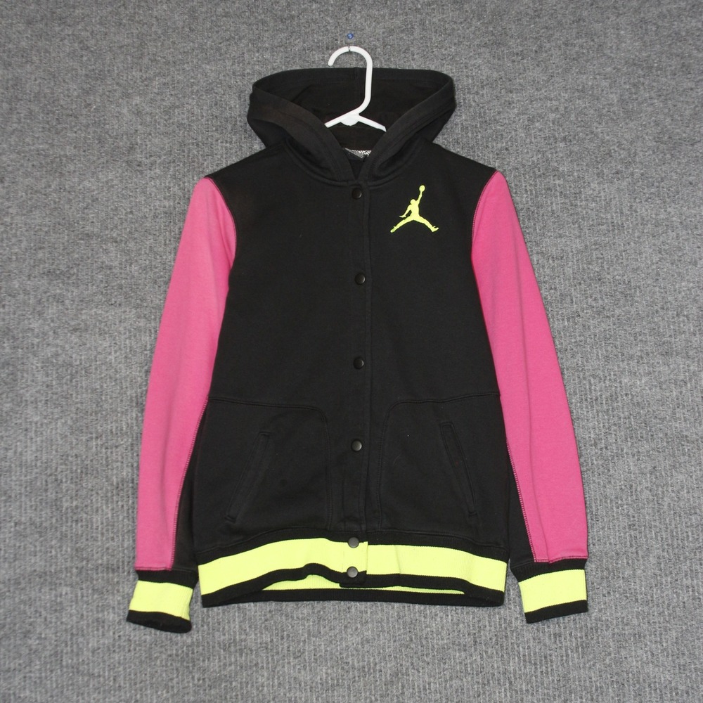 Jordan Hoodie Boys XL Black Pink Neon Yellow Varsity Bomber Jumpman Casual